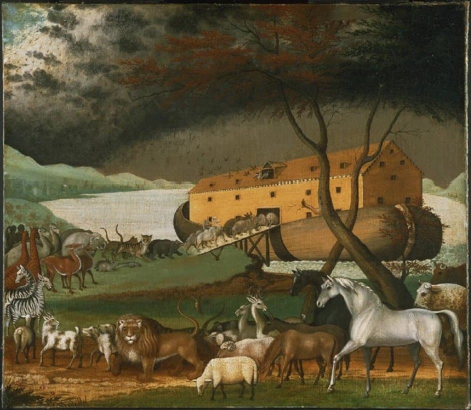 Dipinto con animali sull'Arca di Noè